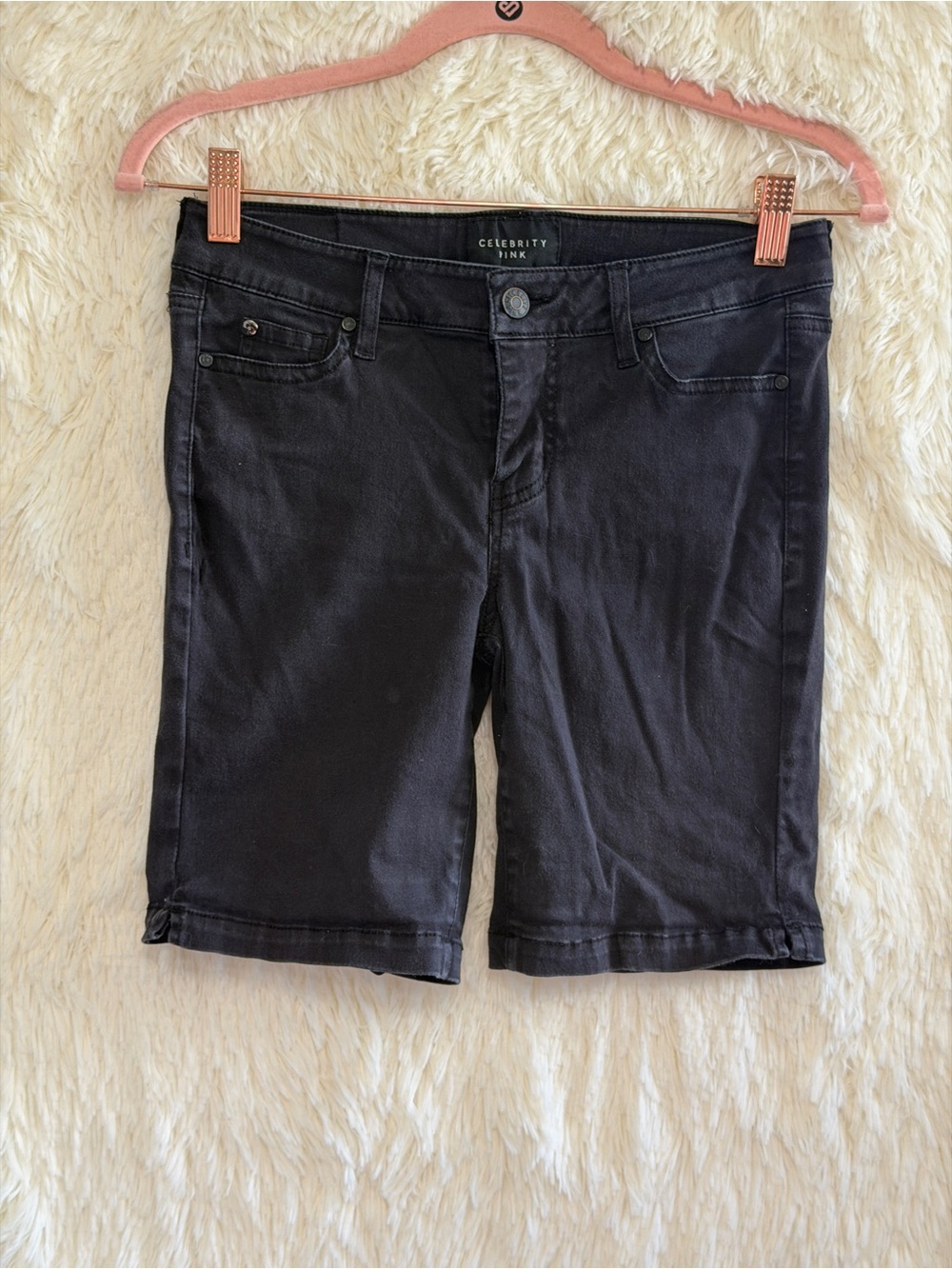 Celebrity Pink Womens Bermuda Shorts Size 3 Black Indie Sleaze Grunge Normcore